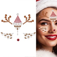 Bijoux adhésifs faciaux de renne de Noël