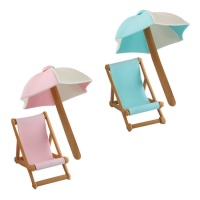 Figurines en sucre parapluie et hamac - PME - 2 pcs.