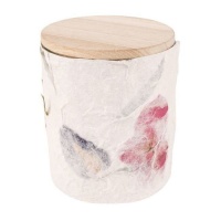 Bougie parfumée de 8 cm avec papier décoré et couvercle - DCasa