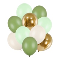 Ballons en latex 27 à 30 cm vert - 10 pcs.