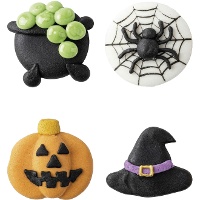 Figurines en sucre Halloween assorties 3,5 cm - Dekora - boîte de 48 pièces