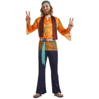 Costume de hippie orange pour hommes