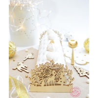 Décoration de fin de bûche de Noël en bois - Scrapcooking - 2 pcs.