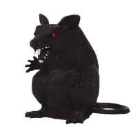 rat noir assis, 18 cm