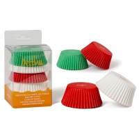 Capsules cupcakes vertes, rouges et blanches - Decora - 75 unités