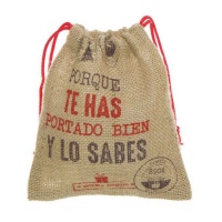 Sac en jute de 18,5 x 16 cm pour cadeaux et charbon de bois