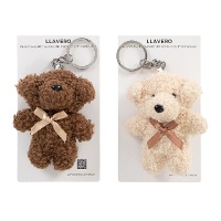 Porte-clés ourson en peluche avec noeud - 1 unité