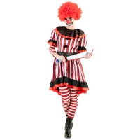Costume de clown rayé pour femmes