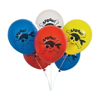 Ballons en latex Pirate à barbe rouge 30 cm - Unique - 8 pcs.