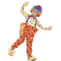 Costume de clown à pois colorés pour enfants