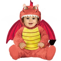 Costume de bébé dragon rouge