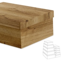 Boîte rectangulaire à effet bois - 15 pièces