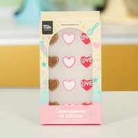 Décorations en sucre en forme de coeur pour la Saint-Valentin - Azucren - 12 unités