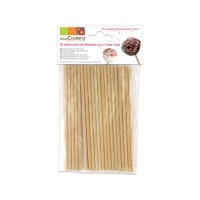 Bâtonnets en bois pour cake pop 13 cm - Scrapcooking - 20 pcs.