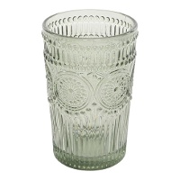 Verre de 400 ml en cristal gravé couleur eau verte