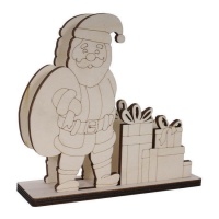 Boîte à serviettes en bois avec Père Noël et cadeaux 18 x 19 x 6 cm - Artis decor