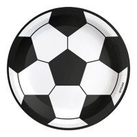 Plaques de ballon de football noir et blanc 23 cm - 6 pcs.