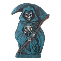 Pierre tombale en forme de squelette de la mort 43 x 32 cm