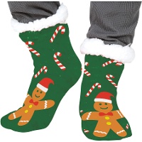 Chaussettes thermiques à motif de bonhomme en pain d'épice - 1 paire