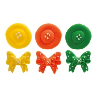 Boutons et noeuds en sucre 3,5 cm - Dekora - 48 unités