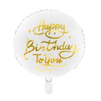 Ballon rond Happy Birthday To You 35 cm - PartyDeco