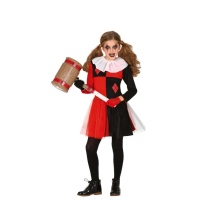 Costume d'Arlequin avec diamants rouges pour filles