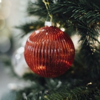 Boules de paillettes rouges 10 cm - 6 pcs.