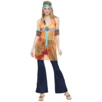 Costume hippie orange pour femmes