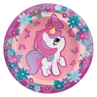 Assiettes bébé licorne 23 cm - 8 unités