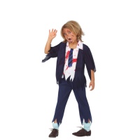 Costume d'uniforme d'étudiant zombie pour enfants