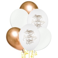 Happy Birthday To You Ballon en latex 30 cm - PartyDeco - 6 unités