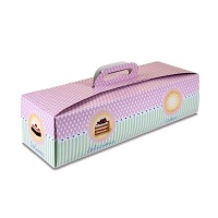 Boîte à gâteaux rectangulaire décorée 45,5 x 14 x 10 cm - Pastkolor