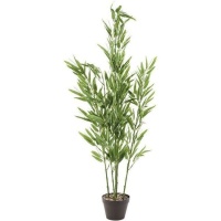 Plante artificielle de bambou avec pot noir 1,30 m