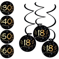 Pendentifs décoratifs Elegant Gold en chiffres - 3 unités