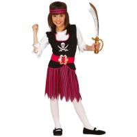 Costume de pirate à rayures roses pour filles