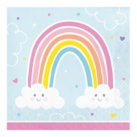 Serviettes de table Nuages arc-en-ciel 16,5 x 16,5 cm - 16 pcs.