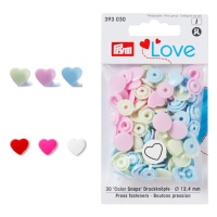 Boutons-pression à coeur de 1,24 cm - Prym - 30 paires