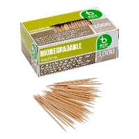 Bâtonnets en bois ronds avec emballage plastique individuel - 1000 unités