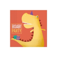 Serviettes de table compostables Dino Party 16,5 x 16,5 cm - 20 unités