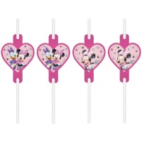 Pailles Minnie et marguerite 22 cm - 4 pièces