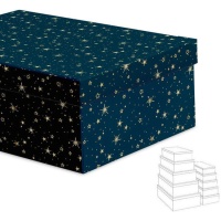 Boîte rectangulaire blanche avec étoiles - 15 pièces