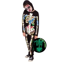 Costume de squelette de zombie phosphorescent