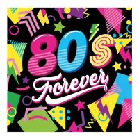 Serviettes de table 80's Forever 16,5 x 16,5 cm - 12 pcs.