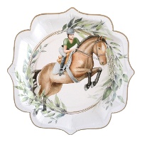 Assiettes avec motif de cheval et cavalier de 21 cm - 10 unités