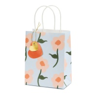 18 x 14 x 8 cm sac cadeau de fleurs peintes - 1 pc.