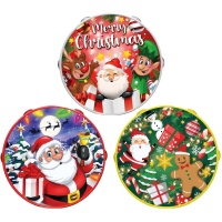 Tambourin de Noël en plastique, assorti 13 cm - 1 unité