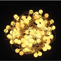 Guirlande lumineuse 50 leds blanc chaud en forme de boule