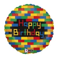 Happy Birthday Colour Block Ballon 46 cm - Grabo