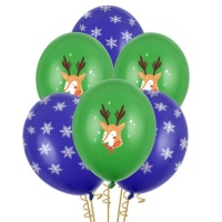 Ballons en latex Merry Christmas 30 cm - PartyDeco - 50 pcs.