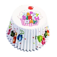 Capsules pour petits gâteaux Happy Birthday Balloon - PME - 30 pcs.